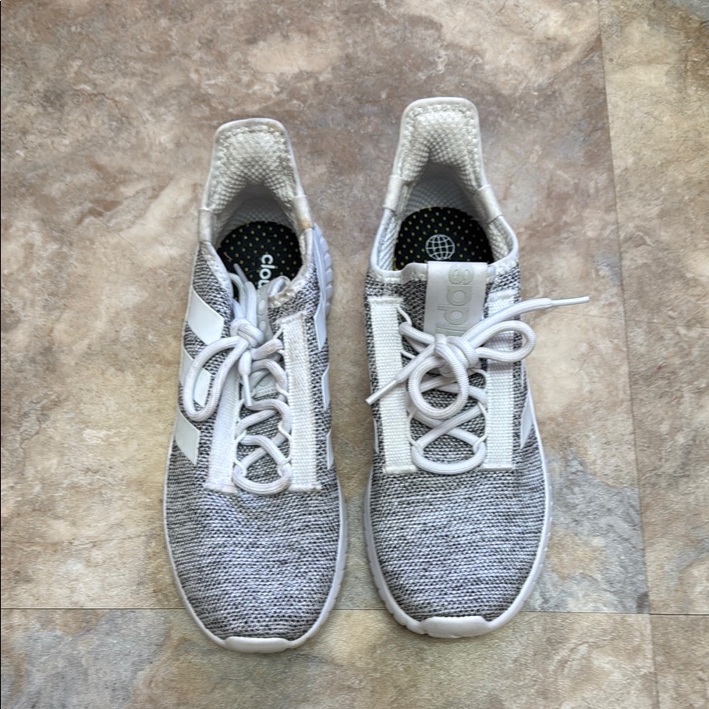 Adidas Gray and White Sneakers
